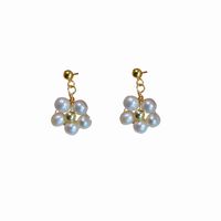 1 Pair Elegant Flower Freshwater Pearl Handmade Drop Earrings main image 2