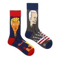 Unisex Casual Portrait Abstract Cotton Printing Crew Socks A Pair sku image 12