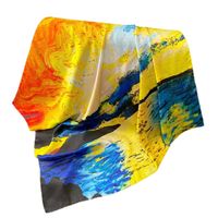 Women's Streetwear Color Block Imitated Silk Printing Scarf main image 3