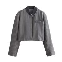 Daily Street Women's Streetwear Stripe Polyester Pocket Blazer Suits Pants Sets main image 4