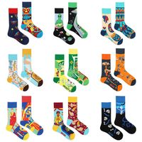 Unisex Casual Portrait Abstract Cotton Printing Crew Socks A Pair main image 1