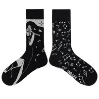 Unisex Casual Portrait Abstract Cotton Printing Crew Socks A Pair sku image 44