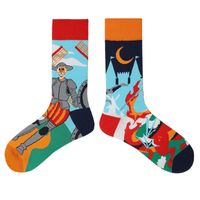 Unisex Casual Portrait Abstract Cotton Printing Crew Socks A Pair sku image 43