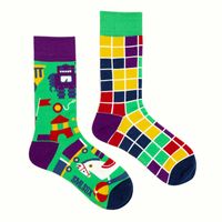 Unisex Casual Portrait Abstract Cotton Printing Crew Socks A Pair sku image 19