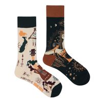 Unisex Casual Portrait Abstract Cotton Printing Crew Socks A Pair sku image 35