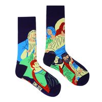 Unisex Casual Portrait Abstract Cotton Printing Crew Socks A Pair sku image 38