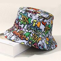 Unisex Elegant Streetwear Graffiti Printing And Dyeing Big Eaves Bucket Hat main image 2