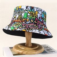 Unisex Elegant Streetwear Graffiti Printing And Dyeing Big Eaves Bucket Hat sku image 1