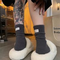 Women's Simple Style Solid Color Cotton Crew Socks A Pair main image 1