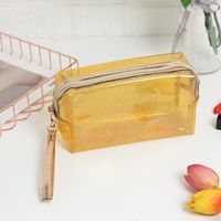 Basic Solid Color Pvc Square Makeup Bags sku image 5