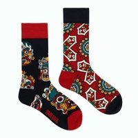 Unisex Casual Portrait Abstract Cotton Printing Crew Socks A Pair sku image 17