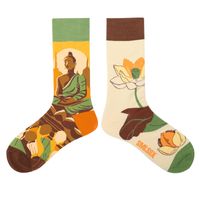 Unisex Casual Portrait Abstract Cotton Printing Crew Socks A Pair sku image 27