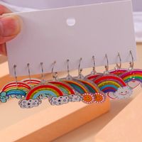 Wholesale Jewelry Simple Style Classic Style Rainbow Plastic Zinc Alloy Printing Drop Earrings main image 6