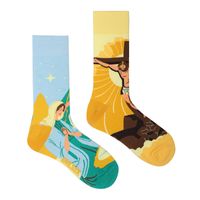 Unisex Casual Portrait Abstract Cotton Printing Crew Socks A Pair sku image 31
