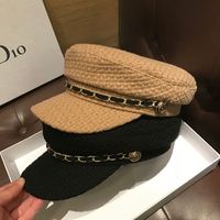 Women's Vintage Style Solid Color Curved Eaves Beret Hat main image 3