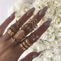 Casual Vintage Style Punk Animal Sunflower Rose Alloy Plating Inlay Artificial Gemstones Artificial Rhinestones Opal Gold Plated Silver Plated Women's Charm Ring Open Ring Rings main image 8