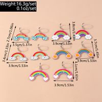 Wholesale Jewelry Simple Style Classic Style Rainbow Plastic Zinc Alloy Printing Drop Earrings main image 2