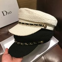 Women's Vintage Style Solid Color Curved Eaves Beret Hat main image 1