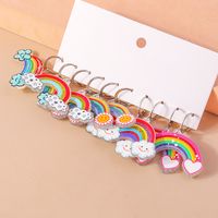 Wholesale Jewelry Simple Style Classic Style Rainbow Plastic Zinc Alloy Printing Drop Earrings main image 7