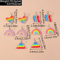 Wholesale Jewelry Simple Style Classic Style Rainbow Plastic Zinc Alloy Printing Drop Earrings main image 10