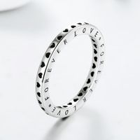 Vintage Style Romantic Letter Heart Shape Sterling Silver Plating Hollow Out Thai Silver Rings main image 4