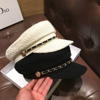 Women's Vintage Style Solid Color Curved Eaves Beret Hat main image 2