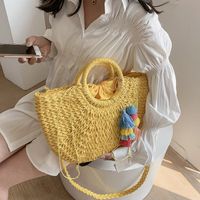 Women's All Seasons Straw Vintage Style Handbag Beach Bag main image 3