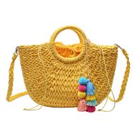 Women's All Seasons Straw Vintage Style Handbag Beach Bag sku image 3