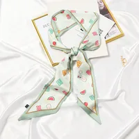 Women's Elegant Sweet Plant Satin Silk Scarf sku image 16