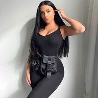 Women's Outdoor Daily Casual Sexy Classic Style Simple Solid Color Full Length Elastic Waist Jumpsuits main image 4