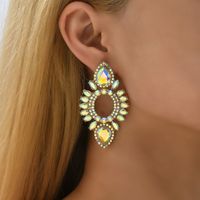 Glam Retro Lady Geometric Rhinestone Inlay Artificial Gemstones Women's Ear Studs main image 4