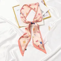 Women's Elegant Sweet Plant Satin Silk Scarf sku image 13