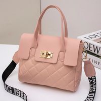 Women's Small Pu Leather Solid Color Classic Style Square Lock Clasp Handbag sku image 4