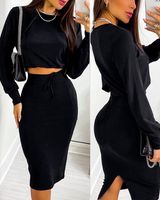 Women's Sexy Solid Color Polyester Skirt Sets main image 3