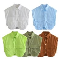 Women's Blouse Sleeveless Blouses Fashion Solid Color main image 5