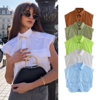Women's Blouse Sleeveless Blouses Fashion Solid Color main image 1