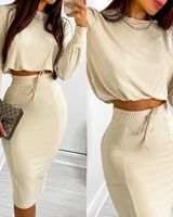 Women's Sexy Solid Color Polyester Skirt Sets main image 1