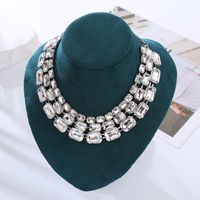 Lady Solid Color Alloy Inlay Rhinestones Gold Plated Women's Necklace main image 5