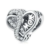 Elegant Infinity Heart Shape Zircon Sterling Silver Wholesale Jewelry Accessories sku image 2