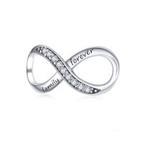 Elegant Infinity Heart Shape Zircon Sterling Silver Wholesale Jewelry Accessories sku image 3
