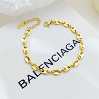 Simple Style Pig Nose Stainless Steel Plating Gold Plated Bracelets Necklace main image 5
