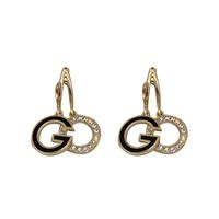 1 Pair Simple Style Letter Inlay Alloy Zircon Drop Earrings main image 3