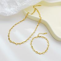 Einfacher Stil Schweine Nase Rostfreier Stahl Überzug Vergoldet Armbänder Halskette main image 3