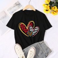 Unisex T-shirt Short Sleeve T-shirts Streetwear Heart Shape main image 5