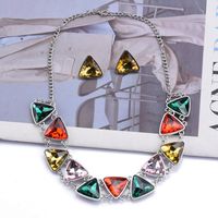 Retro Geometric Alloy Plating Inlay Zircon Women's Earrings Necklace main image 4