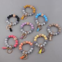 Vintage Style Color Block Silica Gel Beaded Women's Keychain main image 1
