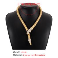 Wholesale Jewelry Exaggerated Punk Snake Alloy Rhinestones Irregular Necklace main image 2