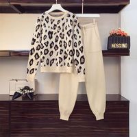 Daily Street Women's Casual Simple Style Leopard Rayon Spandex Polyester Pants Sets Pants Sets main image 4