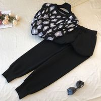 Daily Street Women's Casual Simple Style Leopard Rayon Spandex Polyester Pants Sets Pants Sets main image 3