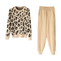 Daily Street Women's Casual Simple Style Leopard Rayon Spandex Polyester Pants Sets Pants Sets main image 2